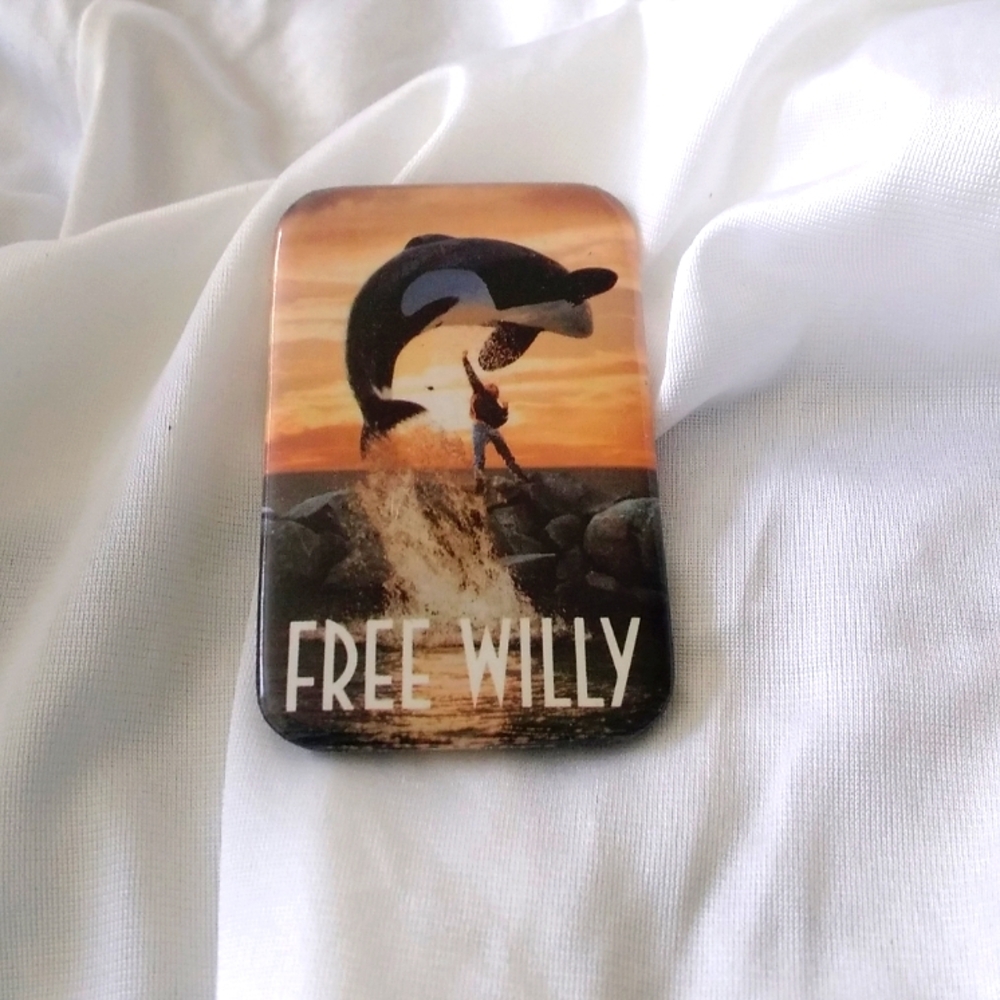 Free Willy Vintage Movie Pin 90s Animal Whale